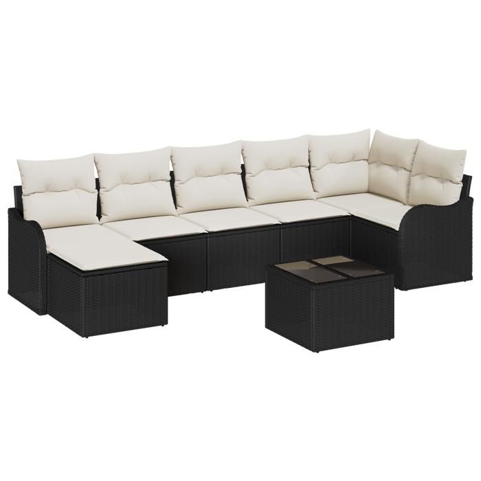VidaXL Ensemble de canapés de jardin 7 pièces en poly rotin marron 3354466