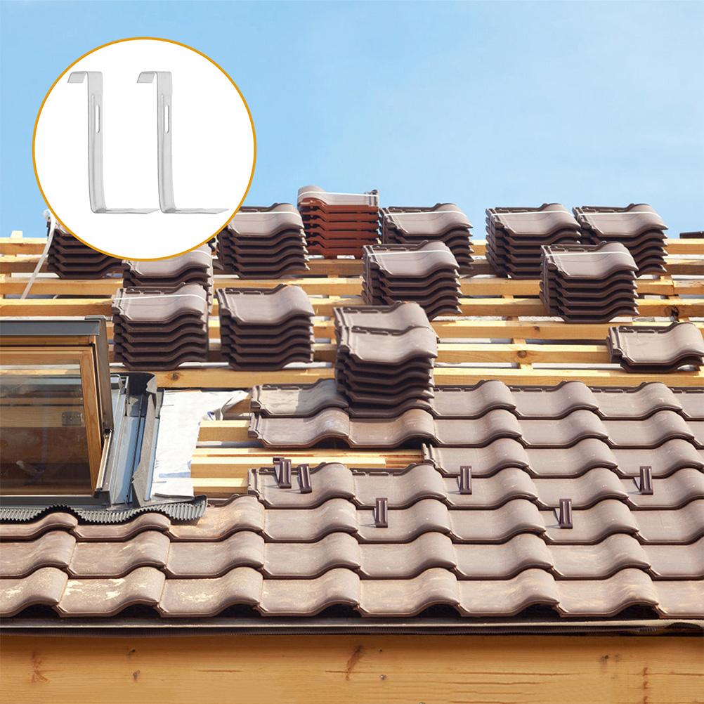 8pcs Stainless Steel Roof Tile Clips Non-Slip Installation Clips For Roof Fixing Safety Universal Roof Tiles Fastener Hook