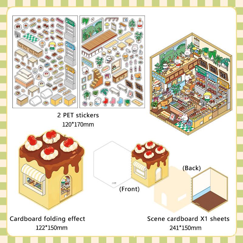 

1 Набор Мультяшные Ландшафтные Наклейки DIY Декоративные Наклейки Карманная Сцена Кабины Наклейки для Наклеивания Стопкой Фестиваль Подарки на День Рождения