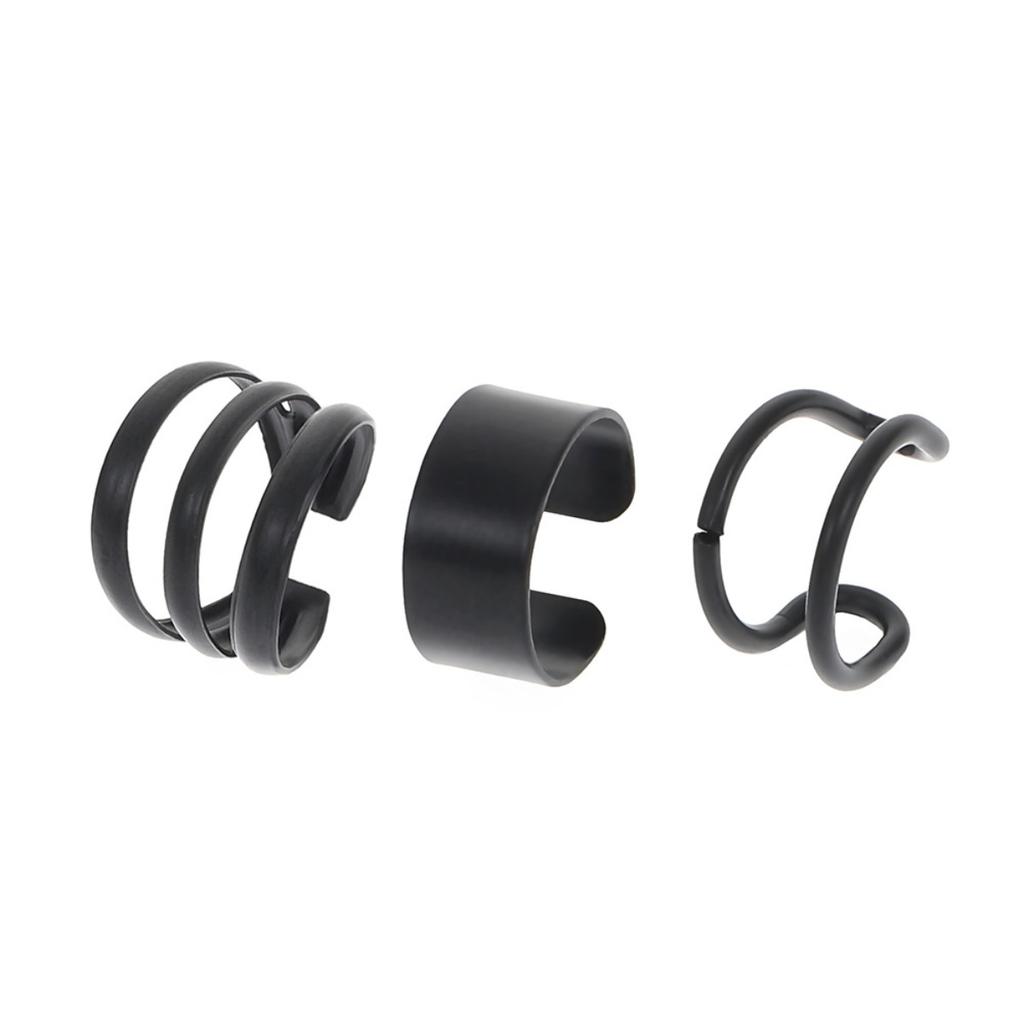 Three Styles Minimalist Plain Cuff Ear Cuff Set No Piercing Clip on Ear Wrap Ornaments for Women Punk Stackable Fashion Ear Accessories