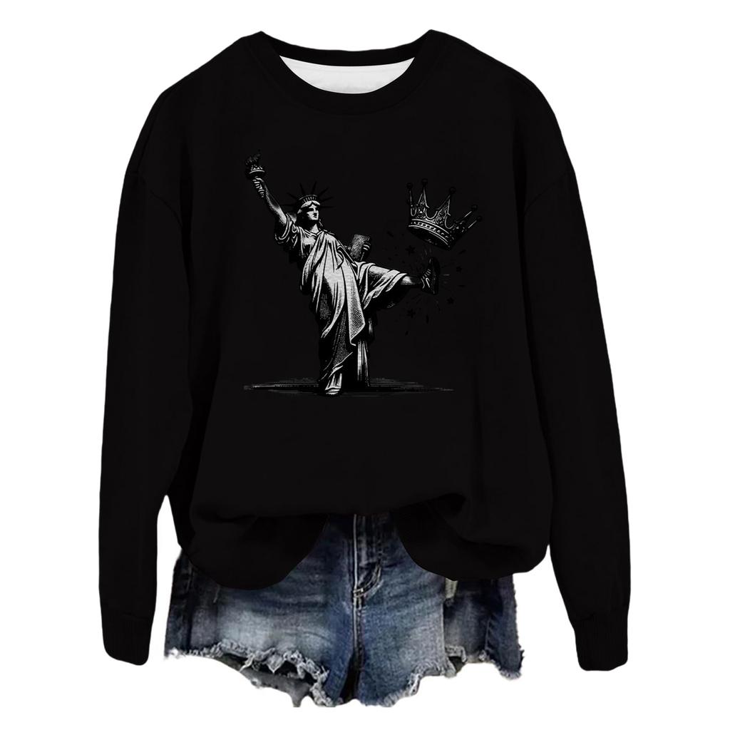 Women's Fashion Casual Long Sleeve Loose Printed Sweatshirt