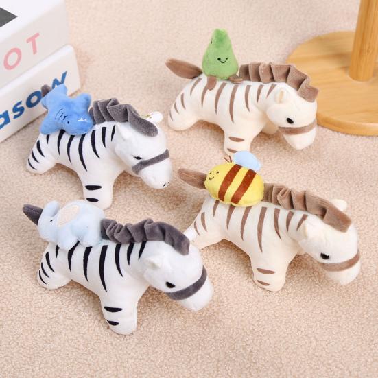 Plush Doll Pendant Pull Type Zebra Elephant Bee Shark Design Decorative