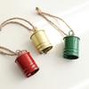 Rustic Christmas Cow Bell Vintage Metal Bell with Jute Rope Handmade Wind Chimes Wall Hanging Decor for Christmas New Year Party Decoration