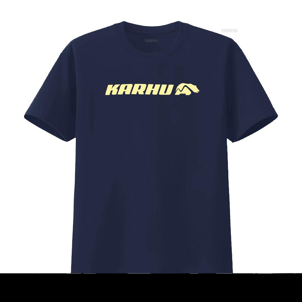 Karhu Mens T Shirt Grey Yellow Small Pack of 1 S Vintage Washed Breathable Homme Stylish Versatile Unisex Slightly Soft