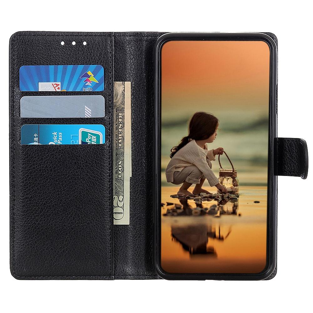 For iPhone 16 Pro Case PU Leather Litchi Texture Magnetic Flip Phone Cover