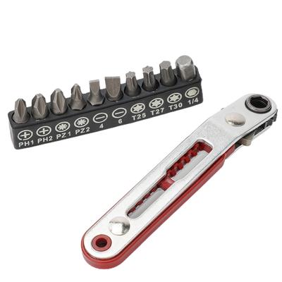Ratchet Wrench 90 Degree Screwdriver With Bit Set Multi-function Screw Driver Bit Elbow Head Ratchet Spanner Hand Tools