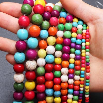 Cadouri 20-60 Bucăți Culoare Mixtă Handmade Rotunde Material DIY Colier Mărgele Libere Brățară Turcoaz Piatră Naturală Culoare Aleatorie 4/6/8/10/12mm Breloc