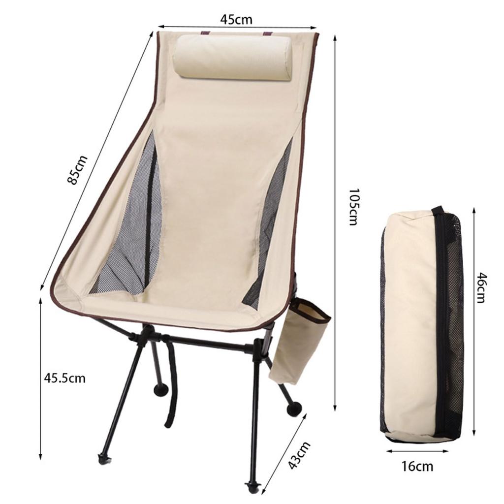HTZ Outdoor Folding Chair with Ultra Load Capacity Compact High Back Storage Bag Ideal for Blossom Easy To Carry Chair, Pillow, Lightweight, 150kg,