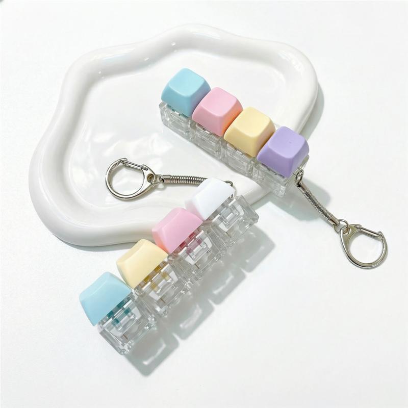 Kawaii Mini Mechanical Keyboard Clicker Fidget Toy Portable Keychain ASMR Sound Stress Relief Backpack Pendant Portable Gift Toy