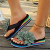 Women Floral Slide Sandals Platform Thick Sole Open Toe Casual Vacation Slip On Summer Beach Footwear