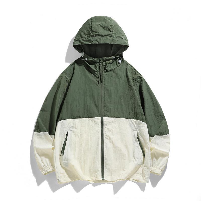 

2025 Новая легкая дышащая куртка с капюшоном для пар для активного отдыха, ледяная прохлада 3XL армия зеленый