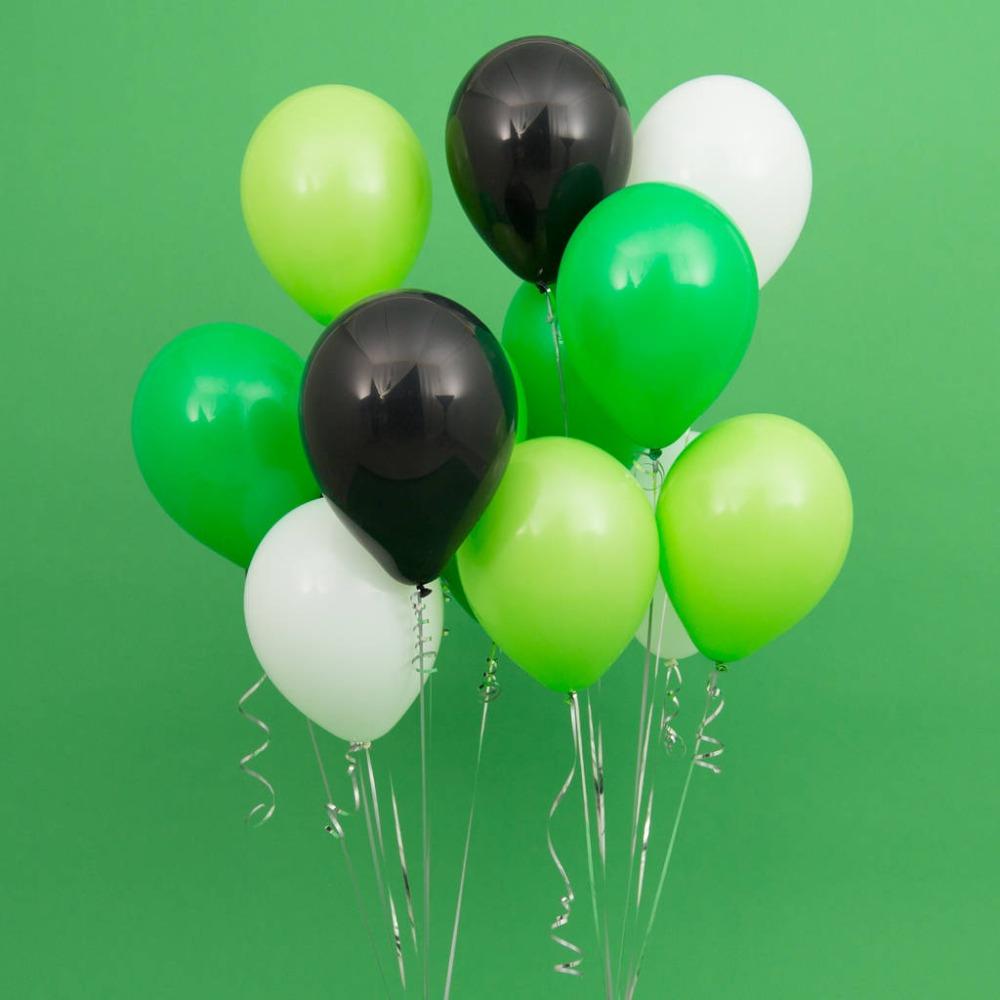 15pcs 12inch Football Balloons Soccer Helium Latex Balloon Black Green Boy Birthday Party Decor Sports Meet Decorations
