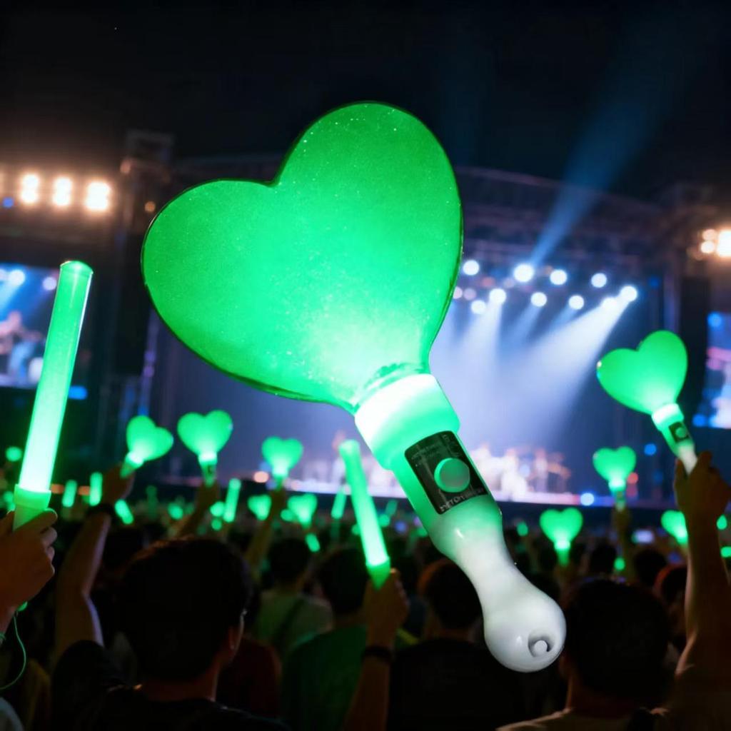 LED Heart Glow Stick for Concerts and Campus Events - Handheld Cheering Prop