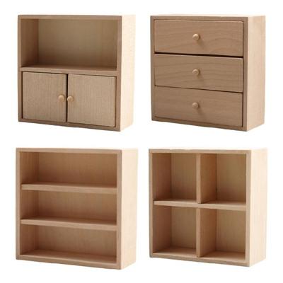Miniature Dollhouses Display Shelf Accessory 1/12 Scale, Realistic Zakka Wood Display Shelf Dollhouses Miniature