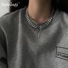 Kpop Zircon Cross Star Beaded Necklace Men Imitation Pearl Star Pendant Necklaces Y2K Hiphop Star Tassel Choker Necklace Unisex