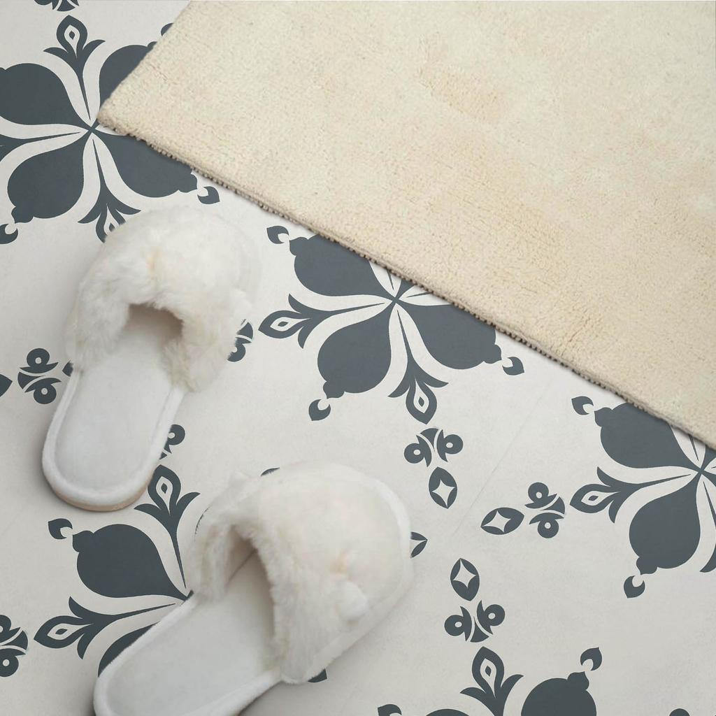 Zestaw Kafelków Winylowych Z Wzorem Do Salonu Samoprzylepne Ornamentalny Wzór Z Liśćmi 10X40X20 Cm