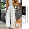 Tencel Straight-Leg Jeans for Women, Summer Thin Style, Plus-Size High-Waisted Loose Fit, Slimming and Drapey Ice Silk Wide-Leg Pants
