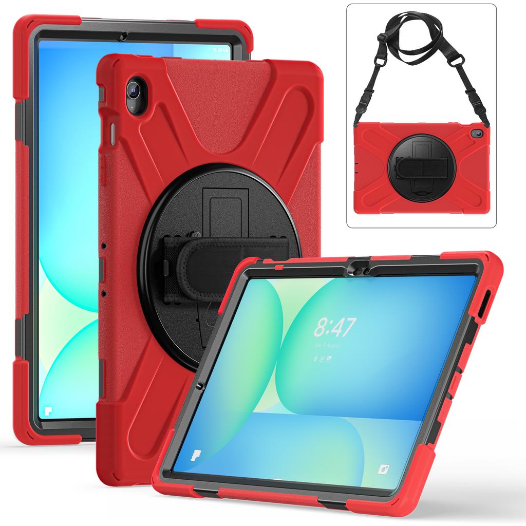 Pour Samsung Galaxy Tab S10 FE+ SM-X620/SM-X626B Étui avec Support Housse de Tablette en TPU PC Silicone avec Bandoulière