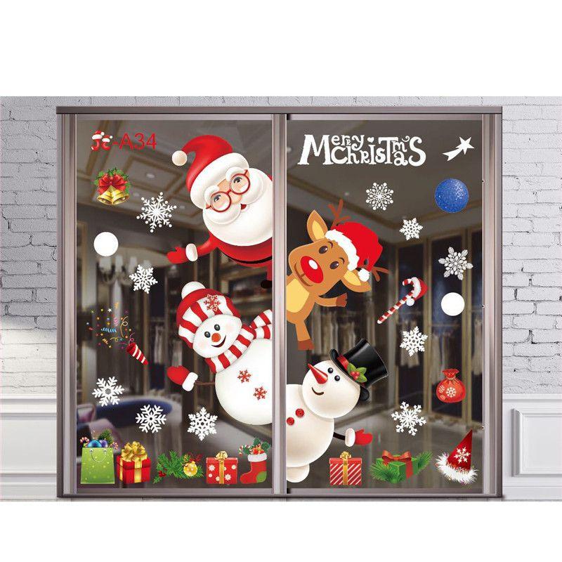 Christmas Wall Merry Stickers Window Glass Decals Home Room Xmas New Year Decor