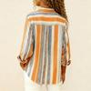 Dames Moteable Casual Fargerik Stripet Fargeblokkert Skjorte