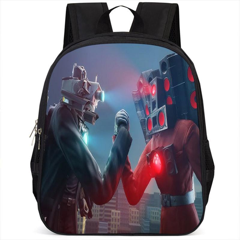 Fashionable Skibidi Toilet Kids Backpack Large Capacity Nylon Bag Unisex Design