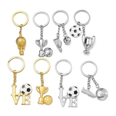 1pcs Fashion Football Metal Keychain Men Gifts Key Chain Soccer Shoes and Football Car Key Ring Gift Party Keychains Jewelry