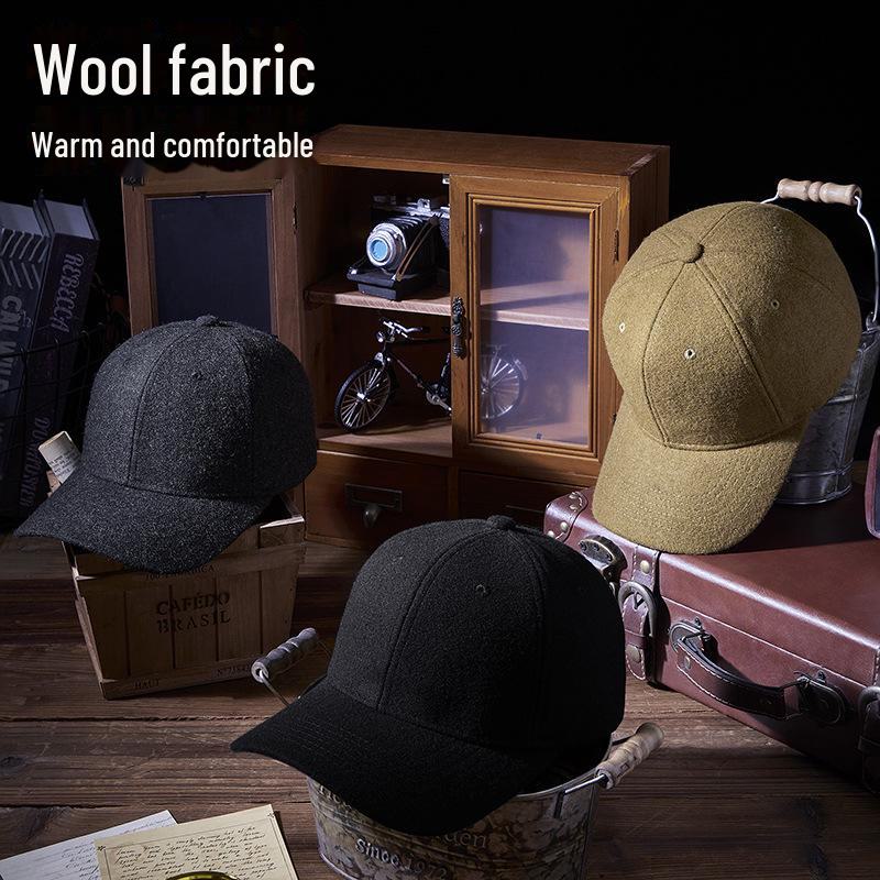 Men's Wool Baseball Cap: Warm, Comfortable, Casual for Spring/Autumn; Ideal for Middle-Aged & Elderly, Large Head Circumference.