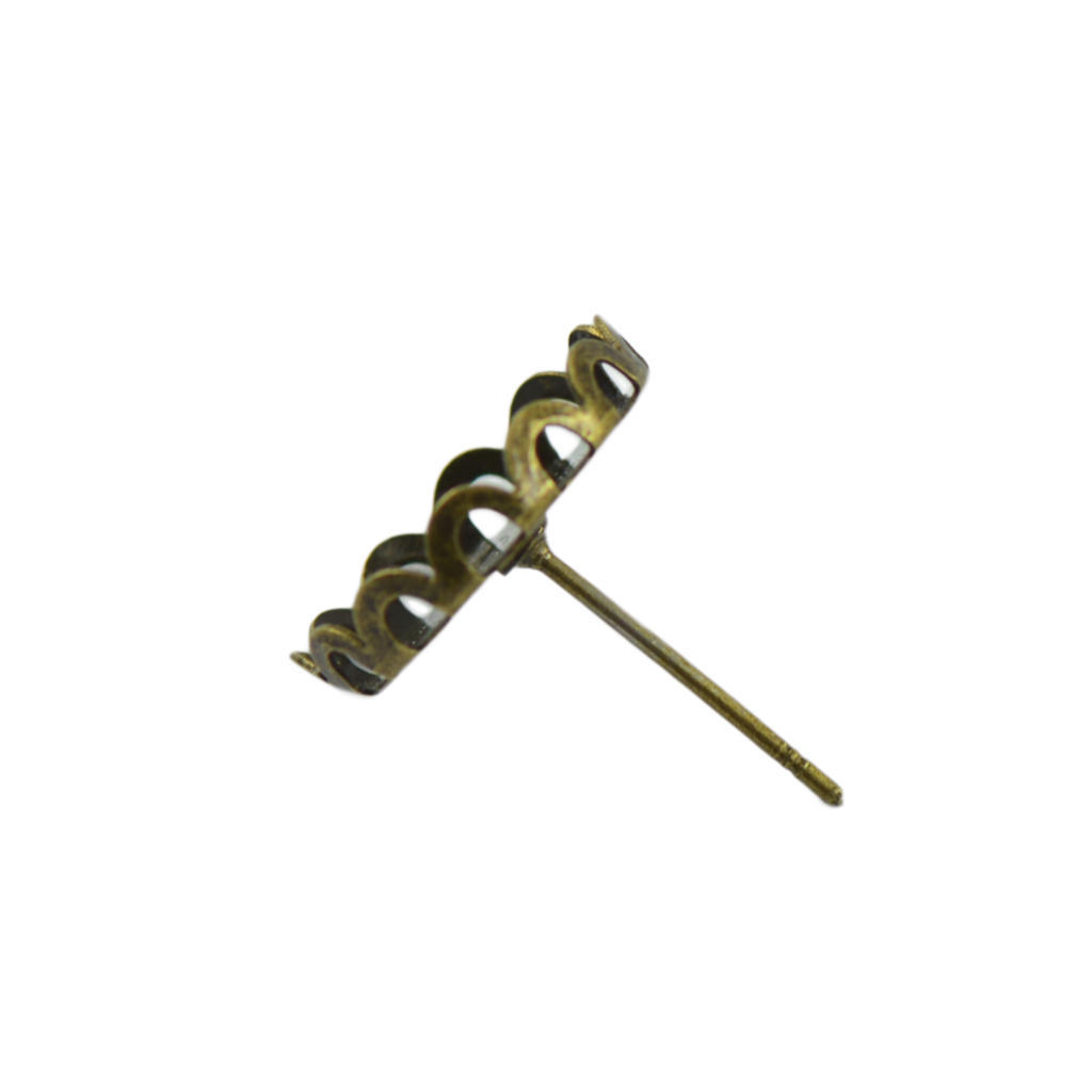 20 blomma tom ram inställning rund för 12 mm Cabochon örhänge örhängsstift