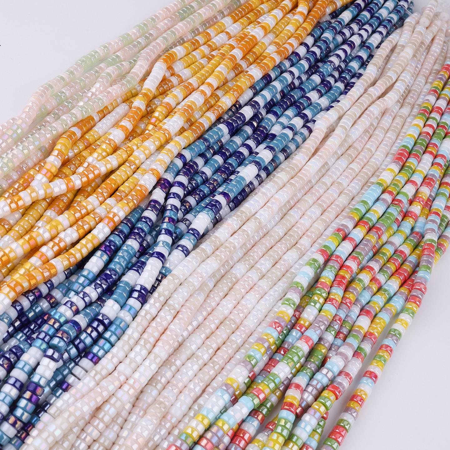 

Скляні круглі намистини-розпірки 6x3 мм: Різнокольорові пласкі намистини для виготовлення браслетів і намиста своїми руками Lake Blue: ~115 pcs, 6.3*3mm