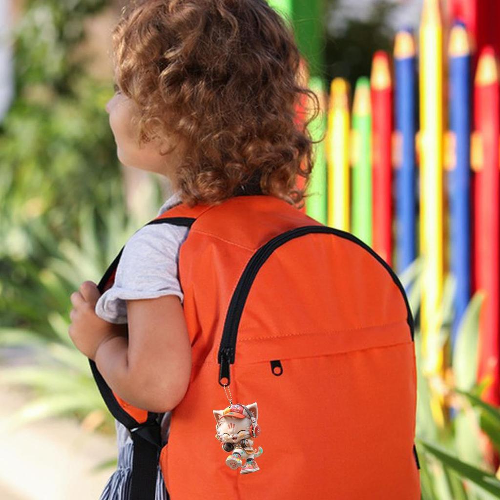 2D Acrylic Animal Charms - Acrylic Cat Car Pendant I Car Charm Kitten Wearing