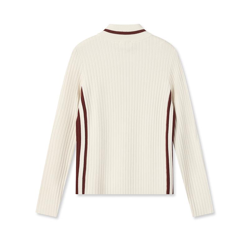 Fila Fashionable Minimalist Design Casual Warm Fitted Knit Sweater Women Sweater White F11W542401FIV