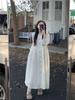 Korean Pleated Long-sleeved Dress Women's Spring Dress New Design Sense High Waist Loose Long A-shaped Skirt Tide