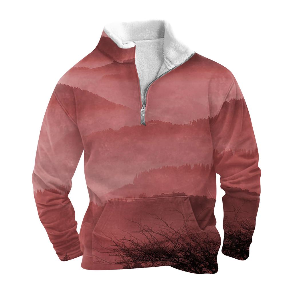 Das Herren-Sweatshirt mit Stehkragen im Frühling und Herbst ist ein Outdoor-Freizeitpullover
