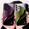 Good Luck For Samsung Galaxy Note 8 9 S10 Plus S20 S21 FE S23 Ultra A70 72 73 50 51 52 53 Tempered Glass Blue Phone Case