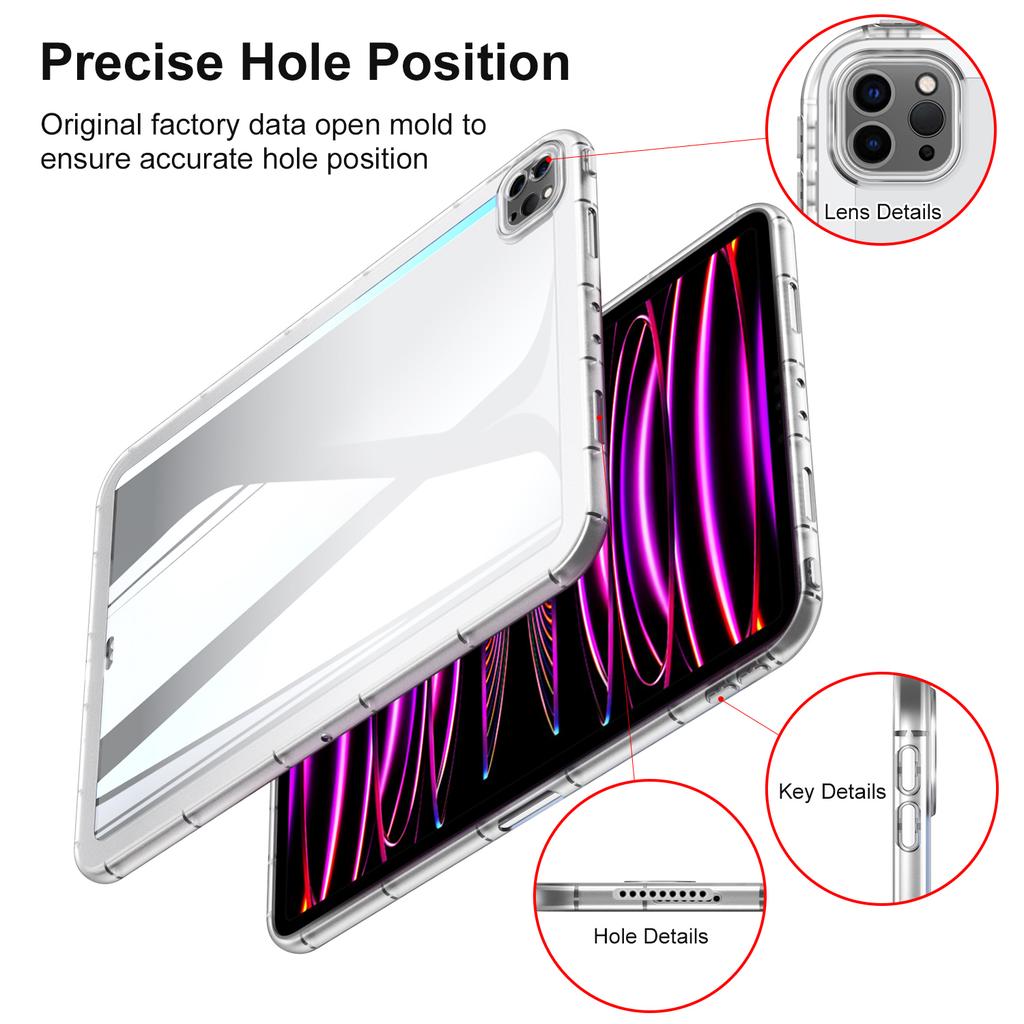 For iPad Pro 13 (2024) Case TPU Transparent Back Protective Tablet Cover