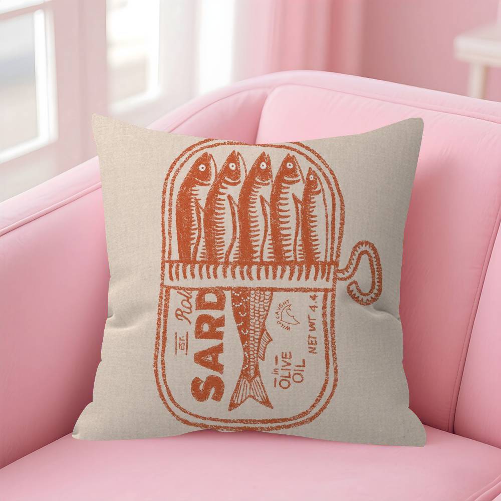 CoastalCharm Sardine Can  Maple Design Cushion Cover Happy Autumn Harvest decor Holiday Decorati Pillow Cover