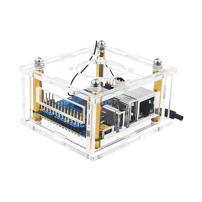 Orange Pi Zero 3 Acrylic Case with Fan & Heatsink - Protective Enclosure
