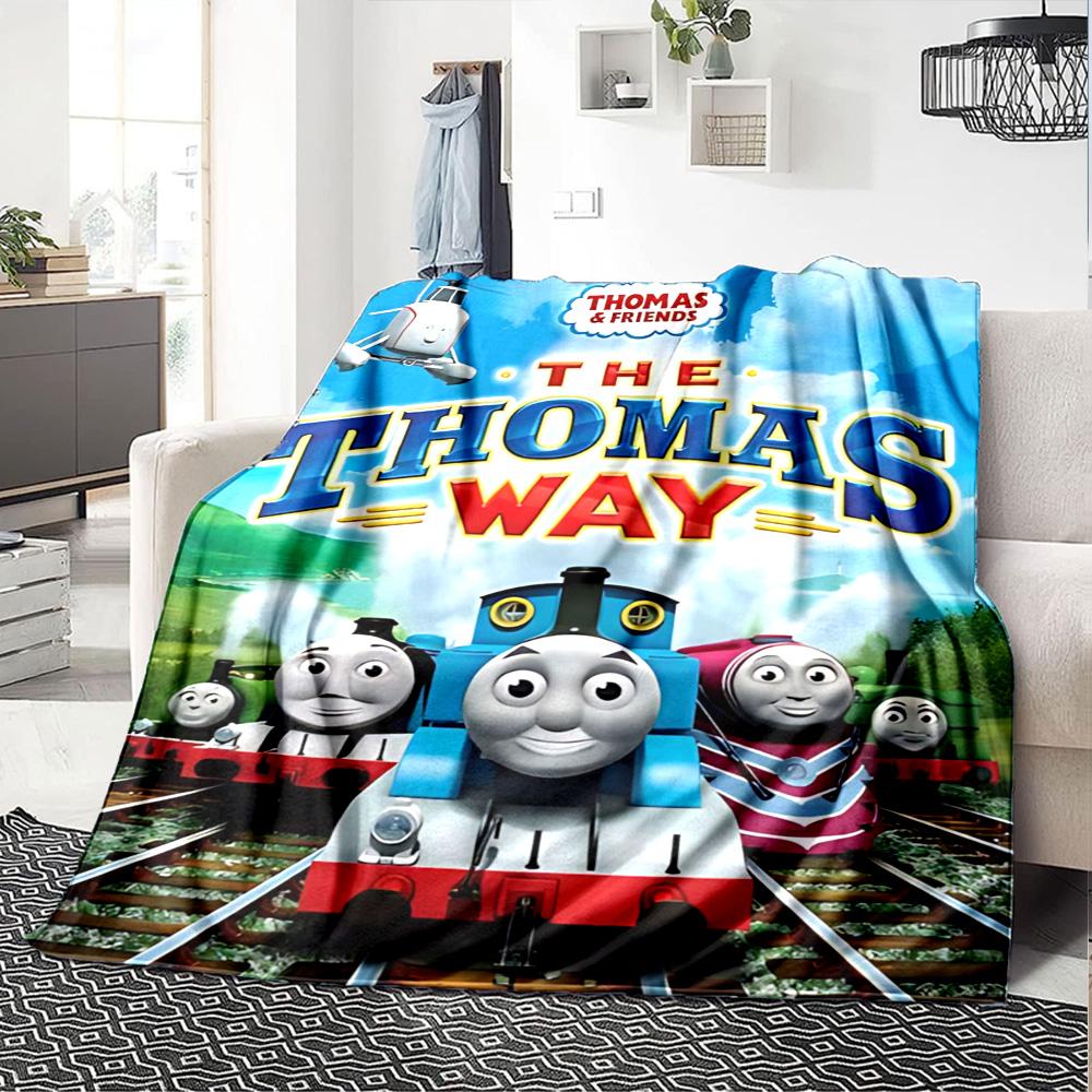 1pc Thomas Friends Thomas Way Flannel Blanket for Super Soft Cute Comfort Blanket for Travel Bedding Couch Sofa Blanket Y73019