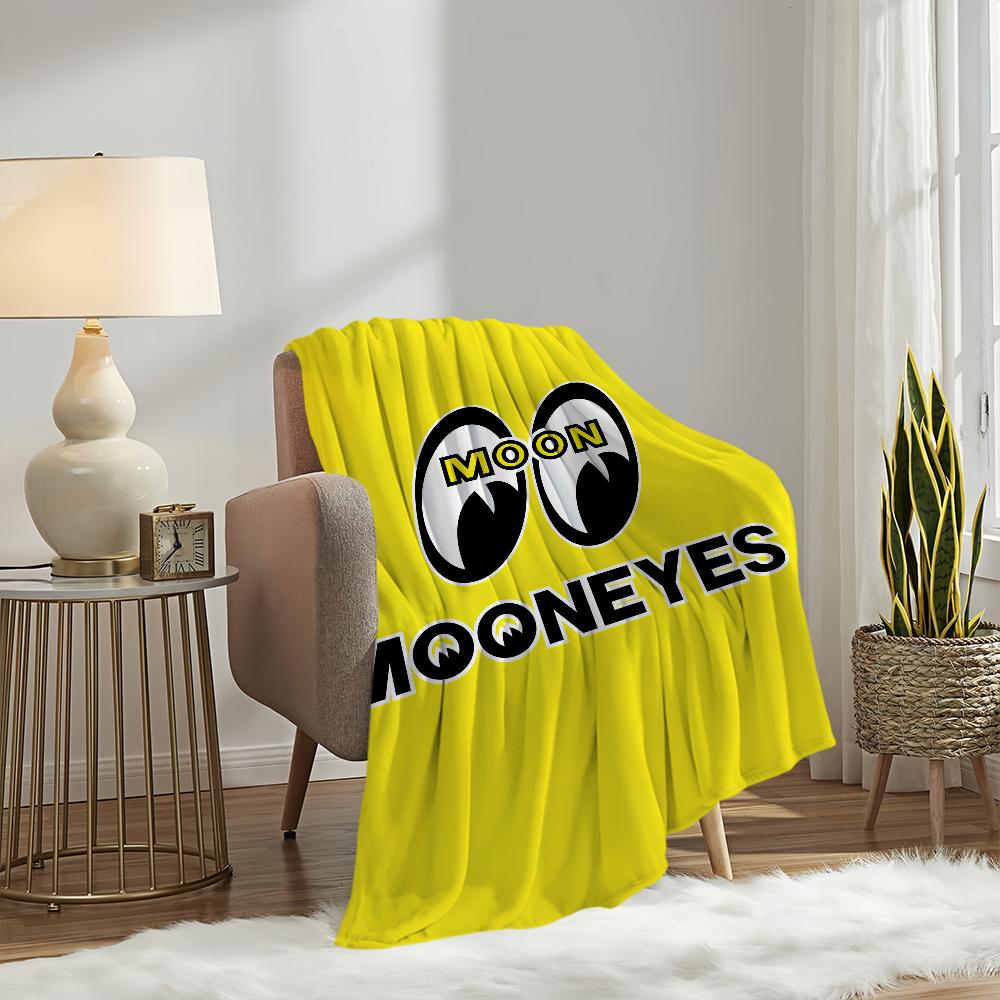 Fashion M-Mooneyes-Brand Logo Blanket Plush Nap Sofa Rug for Living Room Warm Office Bedroom Birthday Home Travel Kid Gifts
