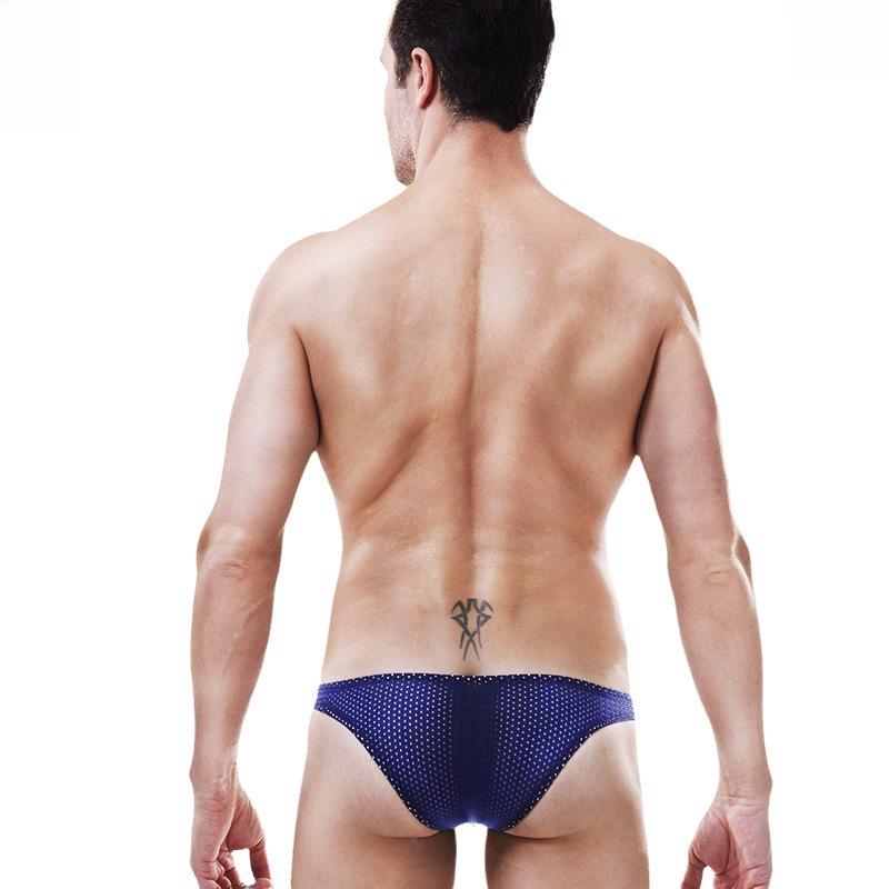 Pánské sexy kalhotky z průhledné síťoviny - prodyšné šortky s ledovým hedvábným trojúhelníkem