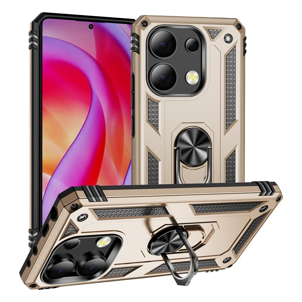 Shockproof Bumper Armor Anti-fall Case For Xiaomi Redmi Note 13 12 11 10 Pro Plus 11S 11T 10T 10C 10S 5G Magnet Metal Ring Cover