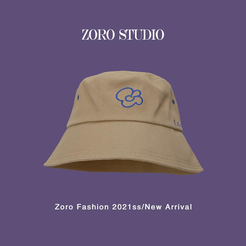 Sweet Embroidered Floral Cotton Bucket Hat For Women Breathable Short Brim Design