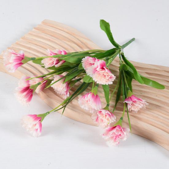 15 Heads Artificial Carnations Flower Real Touch Carnation Flower with Stem for Floral Arrangements DIY Wedding Bouquet Home Table Centerpiece