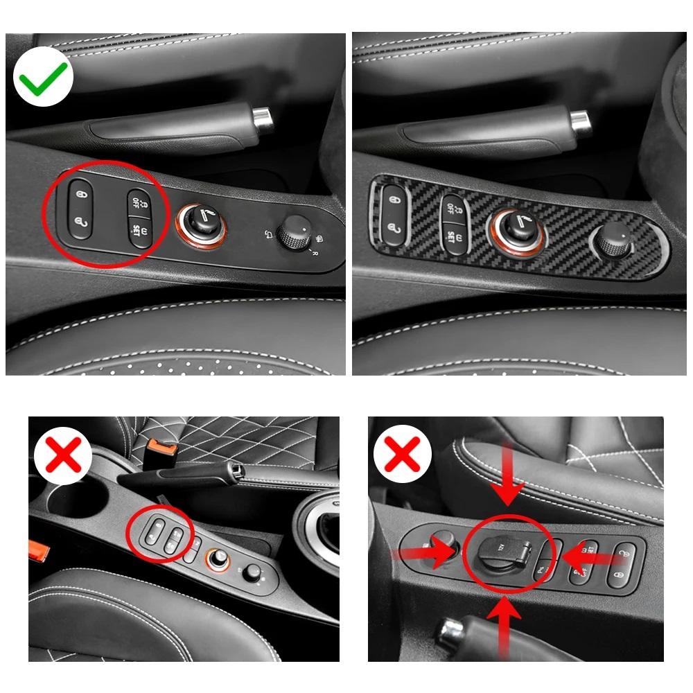 Real Carbon Fiber Sticker For Seat Leon Altea 2005 2006 2007 2008-2010 2011 2012 For Toledo 2005-2009 LHD RHD Car Door Lock Gear
