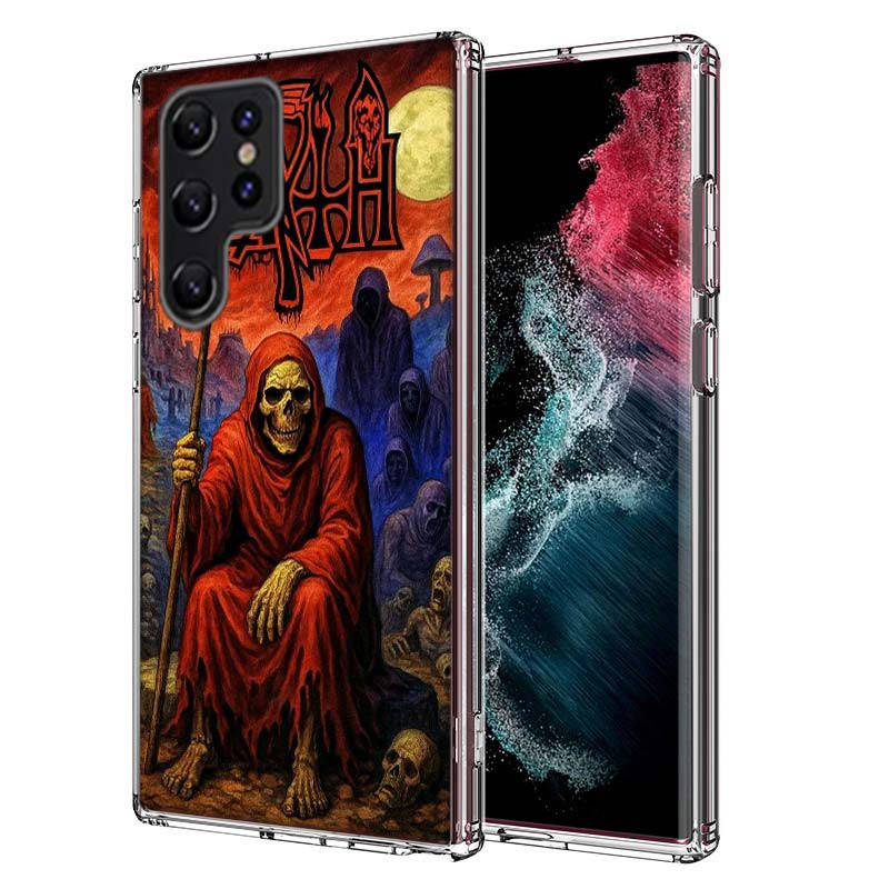 

Metal Band D-Death Capa Phone Case For Samsung S26 Ultra S25 Edge Galaxy S23 S21 S20 S24 FE S22 S10 Plus Cover Clear TPU Shell C Samsung S24 Plus