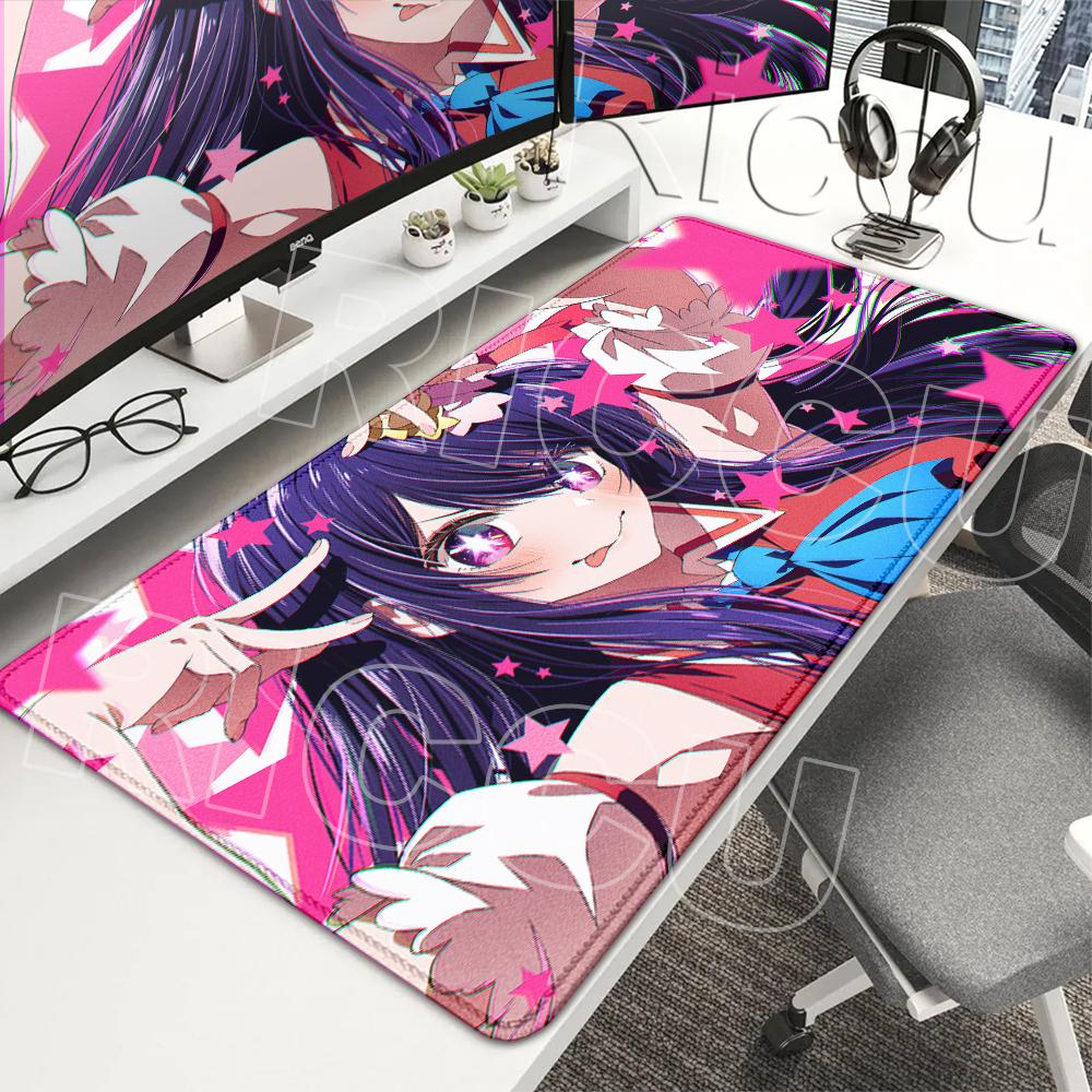 Gaming-Zubehör Mauspads Oshi No Ko Hoshino Ai Computertastatur Teppich Kawaii Mädchen Verriegelungskante Gummi Ästhetik Schreibtischunterlagen