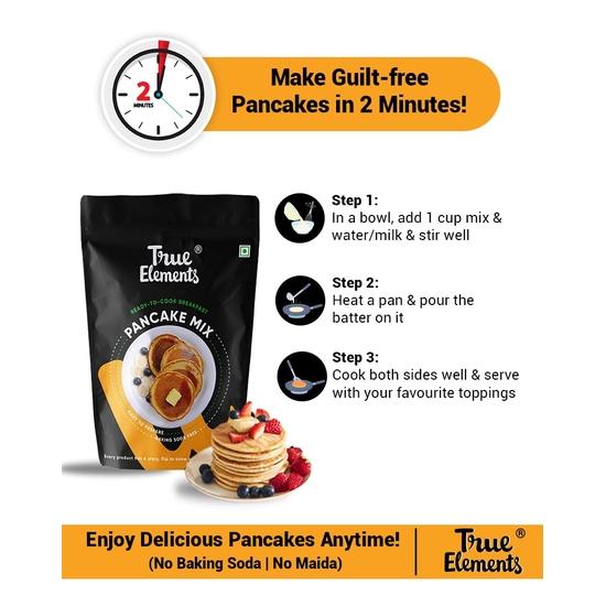 Pancake Mix 250g by True Elements - With 20% Millet (Jowar) | 2-Minute Pancakes | No Maida | No Baking Soda | No Added Refined Sugar  | Pancake