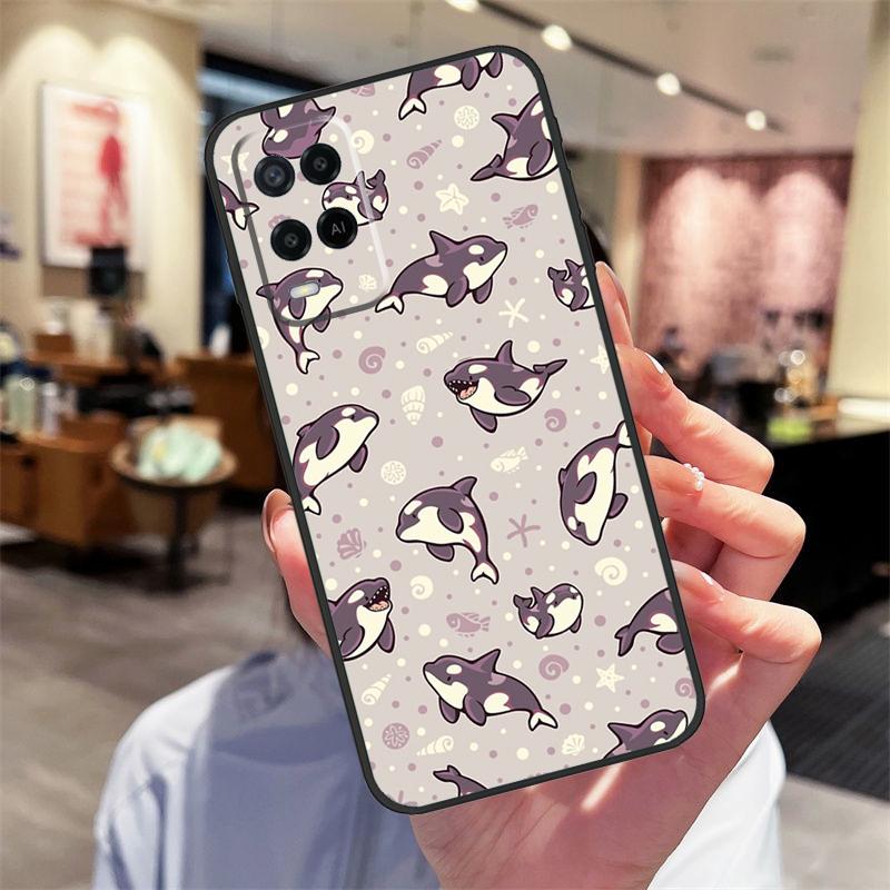 Orcas Whale Case For Oppo A40 A60 A80 A18 A38 A58 A78 A98 A16 A76 A96 A15 A17 A77 A74 A94 A54 A57S Cover
