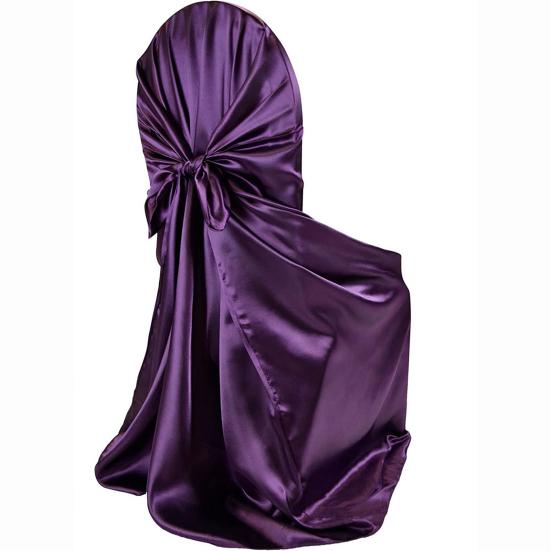 Chair Cover Dust-proof Removable Satin Skirted Back Self-tie Chair Cover Protector Event Party Supplies