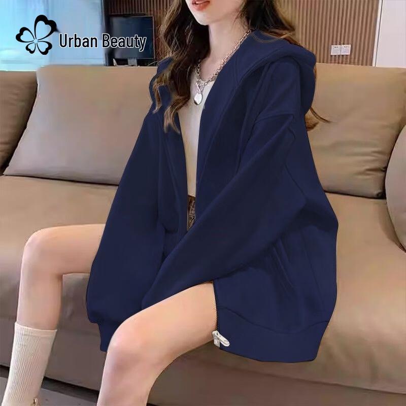 

Women s Loose Fit Hooded Cardigan Sweatshirt XL